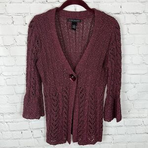 Elena Solano Knit Cardigan Size Small Bell Sleeve